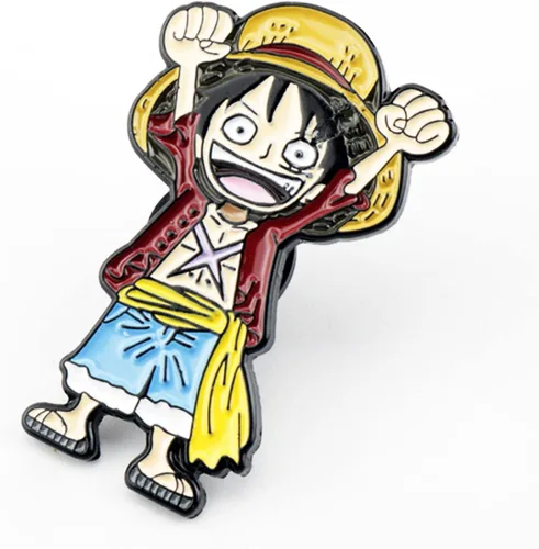 Vista 7 de Luffy Zoro - Broche de personajes de dibujos animados de anime 4 unidades broche de anime para cosplay sombrero de paja alfileres esmaltados