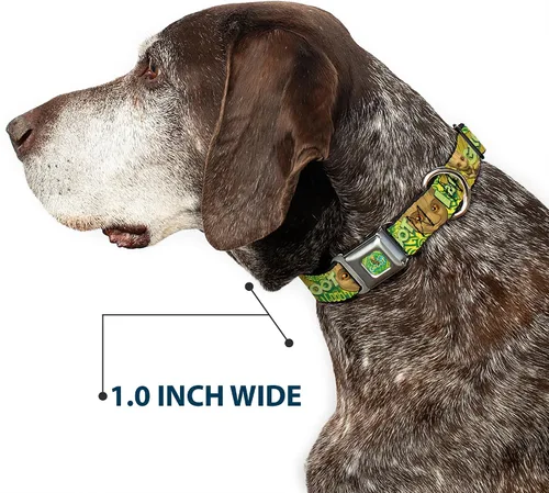 Vista 6 de Buckle-Down Collar de perro Hebilla de cinturón de seguridad Baby Groot Pose Face I Am Groot Browns Greens Amarillos 9 a 15 pulgadas 1.0 pulgadas