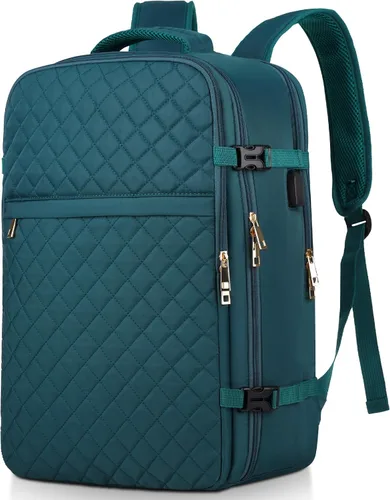 Vista 19 de MOMUVO Mochila de viaje para mujer, mochila de mano aprobada por aerolíneas, mochila para laptop de 15.6 pulgadas con puerto de carga USB, mochila