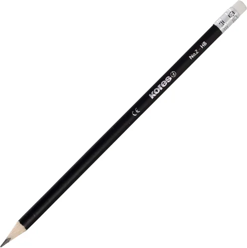Vista 2 de Kores Caja de lápices de madera de grafito negro de 12 lápices, estilo ergonómico triangular