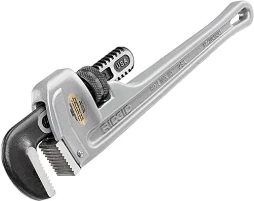 Vista 9 de RIDGID 31105 Llave de tubo recta de aluminio modelo 824, 24 pulgadas (producto 1) y llave de tubo recta de aluminio RIDGID 47057, 12 pulgadas