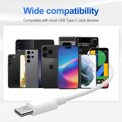 Vista 4 de Paquete de 2 auriculares USB C, auriculares tipo C con micrófono y control remoto con cancelación de ruido, auriculares con cable USB C para iPhone
