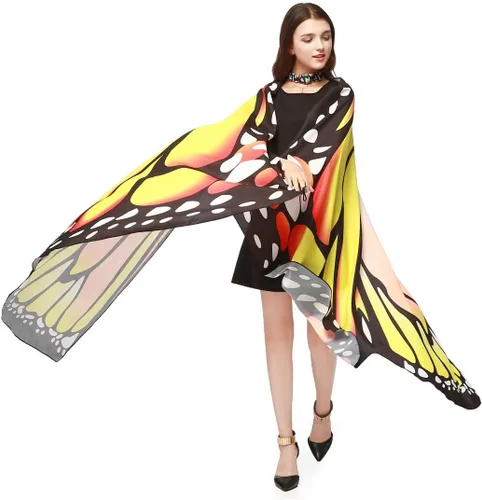 Vista 3 de Butterfly Wings for Women Adult Large Fairy Cape Halloween Dancing Festival Costume