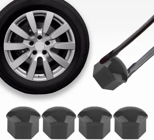 Vista 4 de ASUBHA 20 fundas para tuercas de llanta, tapas de tuerca de rueda de automóvil, cubiertas antirrobo de 0.669 in con herramienta de extracción