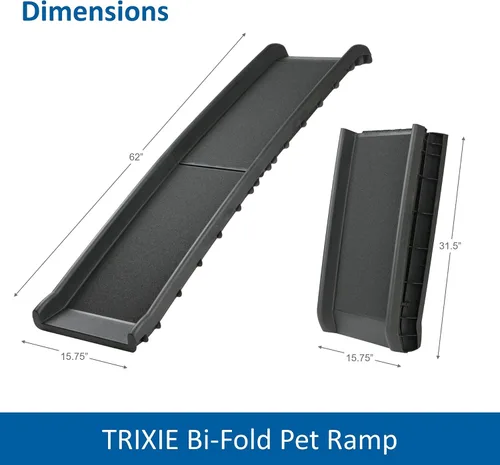 Vista 4 de Trixie Rampa plegable para perros con superficies antideslizantes, rampa para mascotas para autos grandes y SUV, plegable, fácil de almacenar