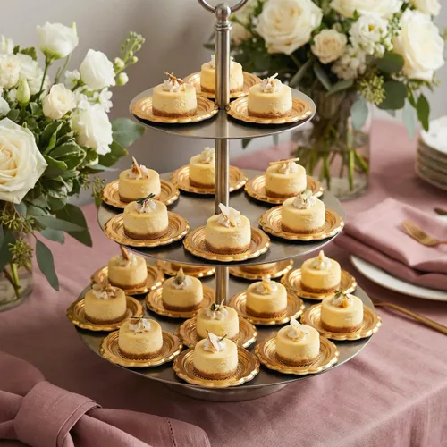Vista 7 de Cabilock 20 mini tablas doradas para tartas, bandejas de postre