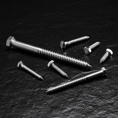 Vista 7 de Tornillos de cabeza hexagonal de 1/2" x 2" con rosca parcial, 10 piezas de acero inoxidable 304 18-8, tornillos hexagonales para madera de SG TZH