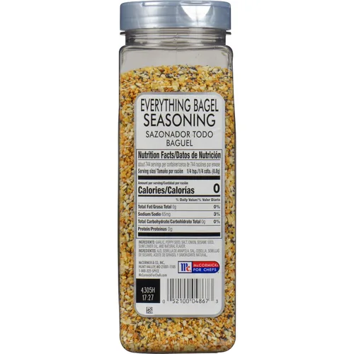 Vista 2 de McCormick Culinary Everything - Condimento para bagel, 21 onzas, un recipiente de 21 onzas de Everything Bagel, mezcla de semillas de amapola