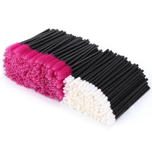 Vista 8 de Tbestmax 200 carretes desechables para rímel y cepillos de labios, aplicador de brillo de labios para extensiones de pestañas de cejas, kits de Negro