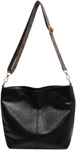 Vista 2 de Generic De gran tamaño PU Cuero Tote Mujer Bolso De Fin De Semana Bolso De Viaje Comprador, Bolso Crossbody Capacidad Bolsas De Hombro - Negro