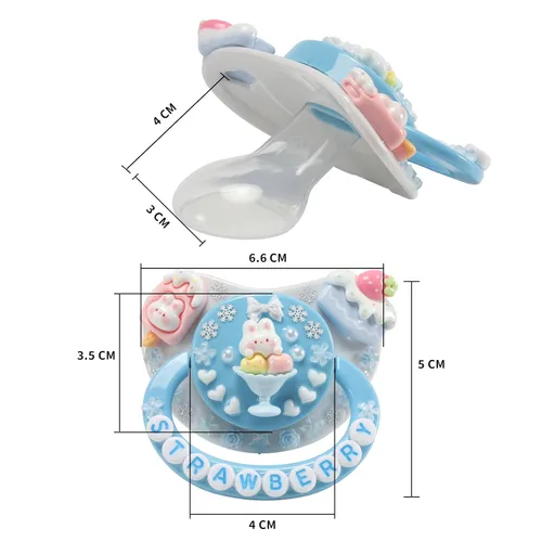 Vista 4 de CutiePlusU - Chupete para bricolaje, tamaño grande, diseño de fresa