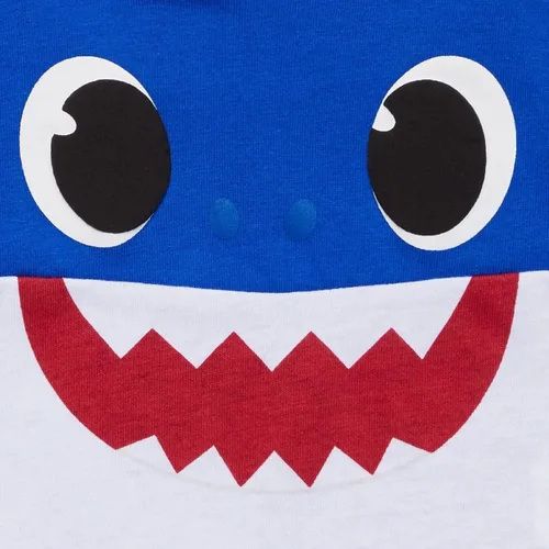 Vista 4 de Pinkfong Baby Shark Mommy Shark - Conjunto de camiseta y pantalones cortos de rizo francés para recién nacidos a niños pequeños