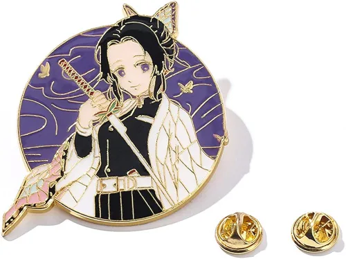 Vista 6 de Anime Brooch Pin -Tanjiro Nezuko Shinobu Figure Characters Metal Sword Enamel Pins Badges Collection Cosplay Jewelry Gifts for Fans