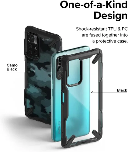 Vista 4 de Ringke Fusion-X - Funda compatible con Xiaomi Note 11T 5G / Poco M4 Pro 5G, parte trasera dura transparente, resistente, a prueba de golpes, TPU