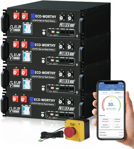 Vista 10 de ECO-WORTHY Cubix100 48V 100Ah LiFePO4 LiFePO4 Batería para rack