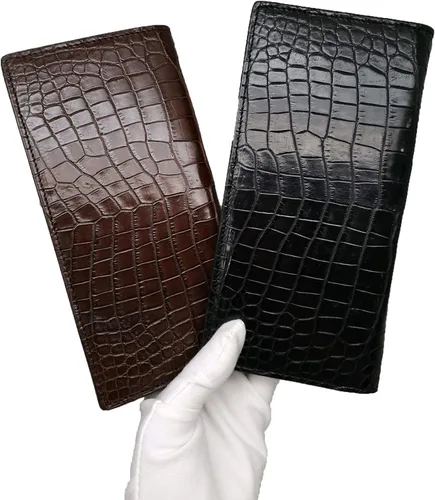 Vista 6 de Monedero largo de cuero para hombre con clip de dinero con capacidad para 13 tarjetas más billetera billetera tarjetero