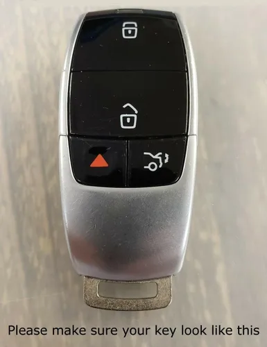 Vista 2 de iJDMTOY Llavero con patrón de fibra de carbono negro brillante compatible con Mercedes Clase E 2017 en adelante, Clase S 2018 en adelante, Clase G