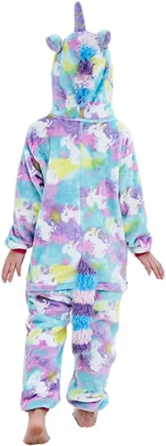 Vista 2 de PlushCosplay Pijama de unicornio para niños, disfraz de Halloween