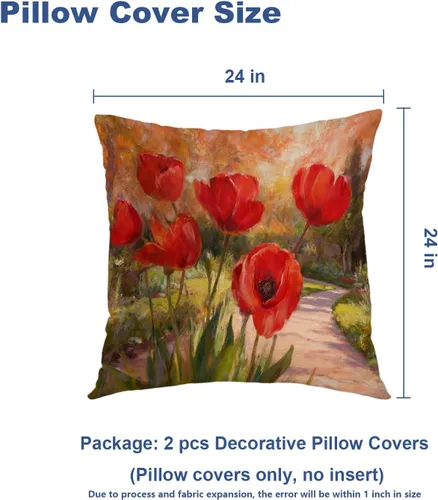 Vista 252 de Batmerry Autumn Pumpkin Templeton Throw Pillow Covers, Green Leaves Paths Forests Decorative Pillow Covers Digital Printing Blended for Couch Sofa