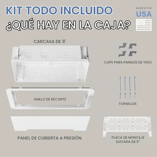 Vista 8 de Legrand - OnQ ENP0905NAV1 – manejo de cableado, caja de multimedia de pared, recinto de cableado estructurado de doble propósito con soporte