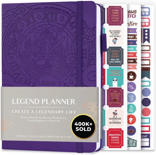 Vista 7 de Planificador Legend – planificador de vida semanal y mensual sin fecha para alcanzar tus objetivos y vivir feliz. Cuaderno organizador, diario