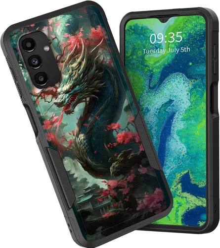 Vista 61 de Funda protectora para Galaxy A13 5G, doble capa híbrida resistente a prueba de golpes, policarbonato duro, silicona suave, TPU, funda protectora