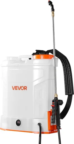 Vista 12 de VEVOR Pulverizador de mochila alimentado por batería, presión ajustable de 0-90 PSI, tanque de 4 galones, rociador de mochila con 8 boquillas y 2