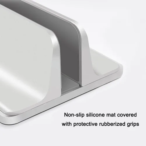 Vista 4 de Soporte para computadora portátil, cuna para portátiles, base ajustable, soporte para MacBook Dell Hp Surface iPad - Plata