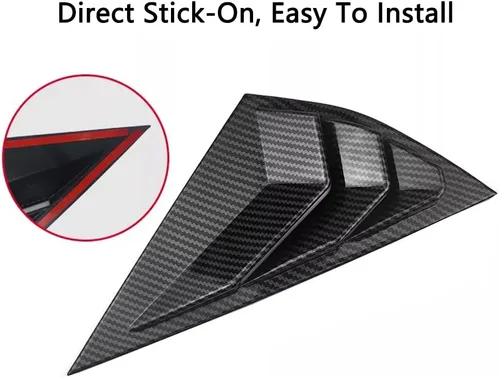 Vista 8 de MACHSWON 2 fundas para rejillas de ventana lateral trasera para Mustang Mach-E 2021-2022 (negro de fibra de carbono)