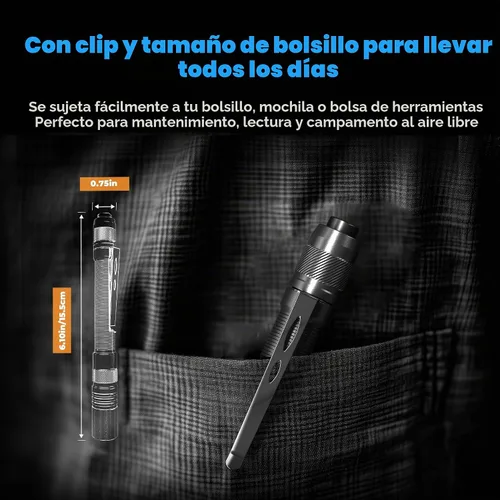 Vista 5 de Favourlite - Lámpara recargable con zoom de 800 lúmenes, color negro, 6.10 pulgadas