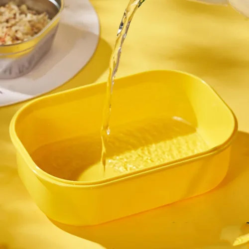 Vista 5 de Lonchera de acero inoxidable con 2 compartimentos, contenedor térmico para almuerzo, recipientes para aperitivos, lonchera para el trabajo o picnic