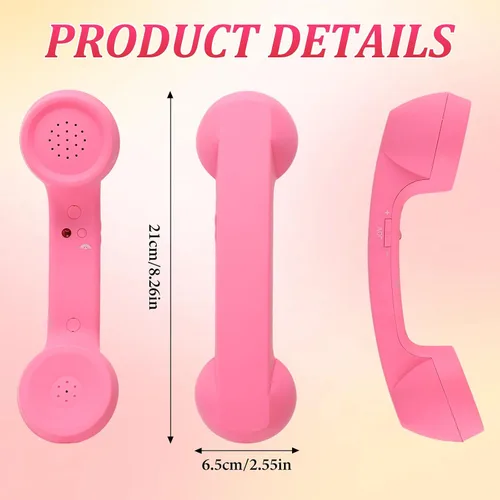 Vista 4 de Auricular retro para iPhone y Android, receptor de teléfono celular con micrófono y altavoz, auricular retro, cómodo receptor de estilo telefónico
