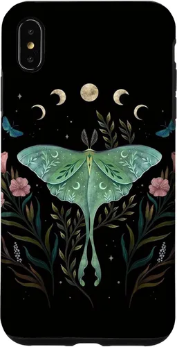 Vista 11 de Funda estética Witchy Luna Moth Flower Floral Moon Phases para iPhone 12 mini