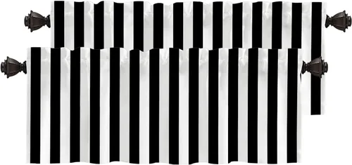 Vista 206 de Cortinas opacas de poliéster multicapa para cafetería, con diseño de diamantes, 2 unidades, 26 x 24 pulgadas