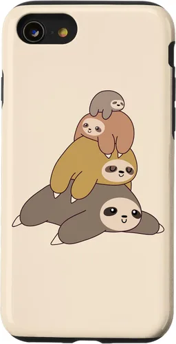 Vista 18 de Sloth Stack Cartoon Graphic Design Cute Doodle Phone Case for iPhone 17