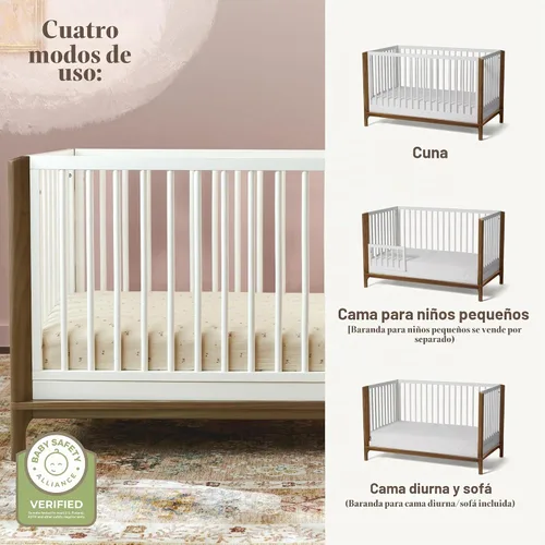 Vista 3 de Little Seeds Laurel - Cuna convertible 4 en 1 para bebé, color negro y castaño