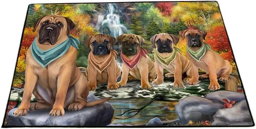 Vista 30 de Doggie of the Day Bullmastiff Dogs Floor Mat - 4th of July Independence Day - Best Dog Doormat - Protector Decor - Unique Portrait Art - Premium