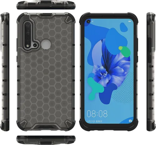 Vista 256 de Pzwoxukhov Funda compatible con Huawei Nova 3i, compatible con Huawei P Smart+ 2018 Honeycomb Anti-Drop Shock-Absorbing Case Negro