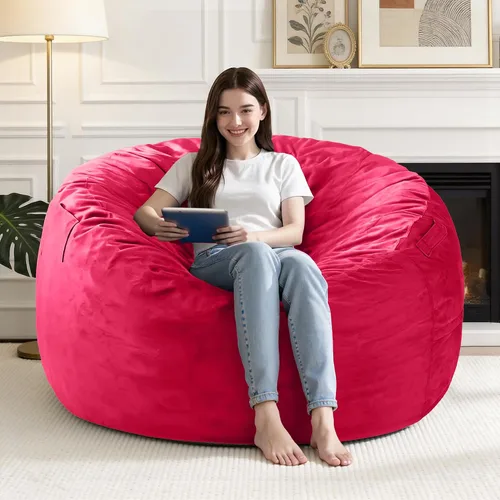 Vista 47 de Silla Puf de 2 Pies con Funda de Terciopelo Ultra Suave Sofá Puf con Espuma con Memoria Sillas Puf de Tamaño Grande Sofá Perezoso para Dormitorio