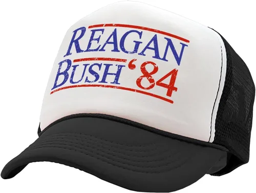 Vista 2 de The Goozler - Reagan Bush 84 - President Ronald 1984 - Gorra de camionero estilo retro vintage