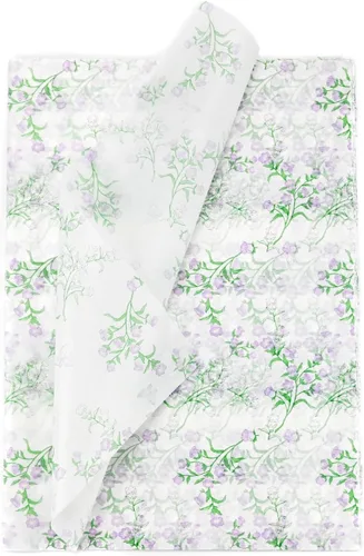 Vista 7 de TINYFUTURE - 100 hojas de papel de seda para envolver regalos con flores, papel reciclable de follaje botánico para bolsas de regalo para bodas