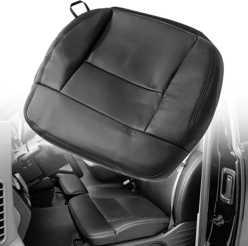 Vista 10 de NLQR Funda de asiento de repuesto inferior del conductor delantero beige tostado HW EW piel de microfibra compatible con Ford F-150 Lariat STX XL