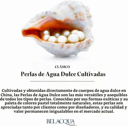 Vista 9 de Belacqua Belaqua - Conjunto de perlas cultivadas de agua dulce para mujer