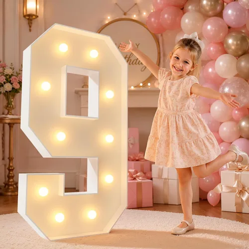 Vista 77 de imprsv Letras iluminadas grandes de 3 pies, letras iluminadas de marquesina para fiesta de cumpleaños (3 pies, letra y )