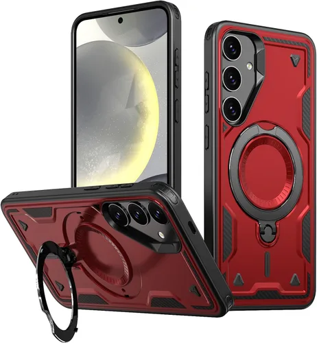 Vista 13 de Funda para Galaxy S23, compatible con MagSafe, funda híbrida 2 en 1 protectora delgada y resistente con soporte magnético invisible para Galaxy S23