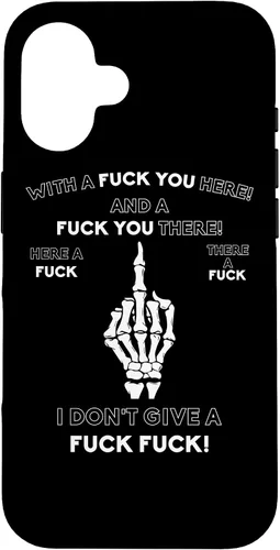 Vista 32 de Skeleton Middle Finger F You Pun Adult Humor Novelty Gifts Case for iPhone 17