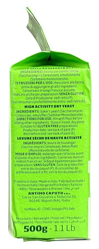 Vista 5 de Antimo Caputo Lievito - Lata de levadura seca activa, 3.5 onzas, fabricada en Italia, perfecta con harina 00