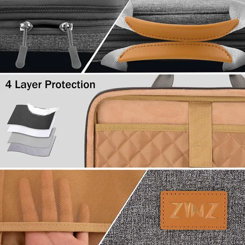 Vista 6 de ZINZ - Funda para portátil de 13 pulgadas con funda expandible, maletín protector de computadora con múltiples bolsillos, compatible con MacBook