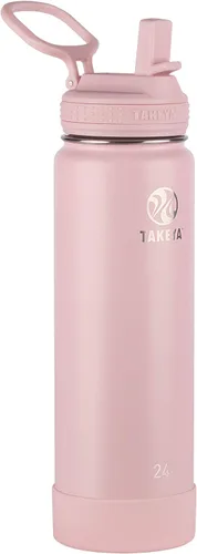 Vista 40 de Takeya Actives - Botella de agua con tapa con popote, duradera y de fácil cuidado, con aislamiento de acero inoxidable, tapa sin BPA con asa