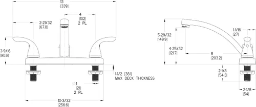 Vista 2 de Pfister G135-7000 Series - Grifo de cocina con 2 manijas, cromado